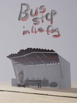 Bus stop in the fog